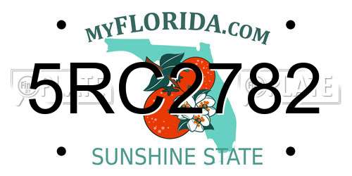 5RC2782 Florida License Plate