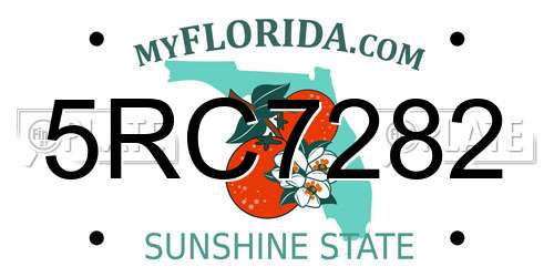 5RC7282 Florida License Plate