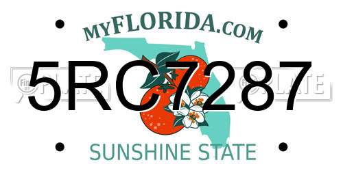 5RC7287 Florida License Plate