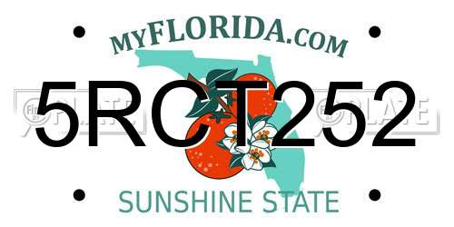 5RCT252 Florida License Plate