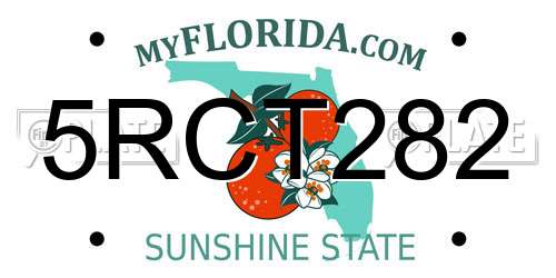 5RCT282 Florida License Plate