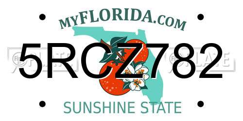 5RCZ782 Florida License Plate