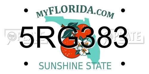 5RG383 Florida License Plate