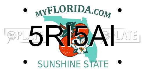 5RI5AI Florida License Plate