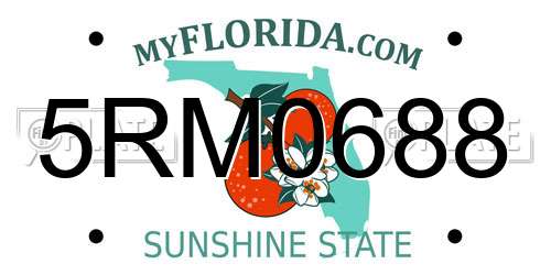 5RM0688 Florida License Plate