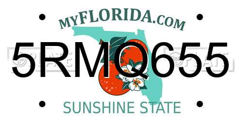 5RMQ655 Florida License Plate