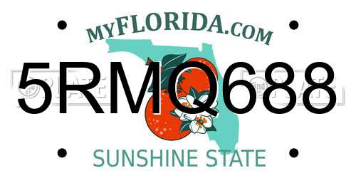 5RMQ688 Florida License Plate