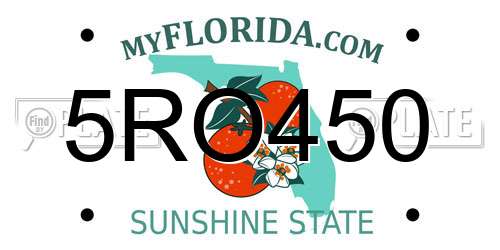 5RO450 Florida License Plate