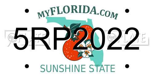 5RP2022 Florida License Plate