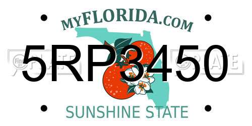 5RP3450 Florida License Plate