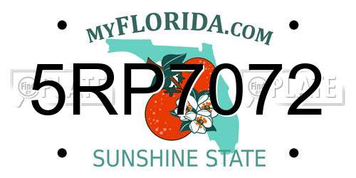 5RP7072 Florida License Plate