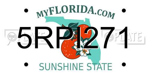 5RPI271 Florida License Plate