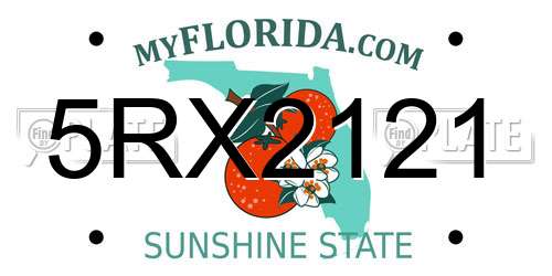 5RX2121 Florida License Plate
