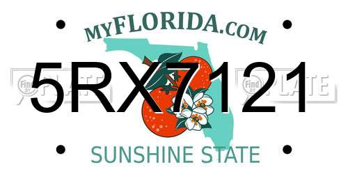 5RX7121 Florida License Plate