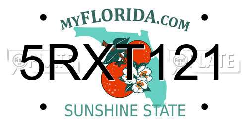 5RXT121 Florida License Plate