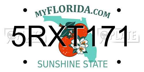 5RXT171 Florida License Plate