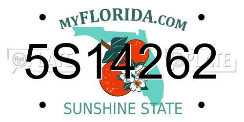 5S14262 Florida License Plate