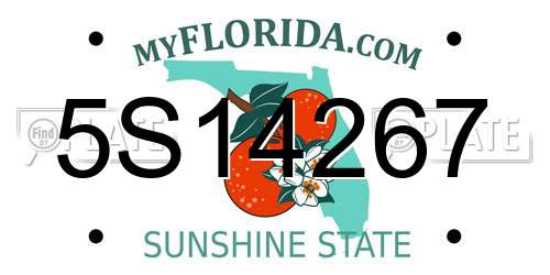 5S14267 Florida License Plate