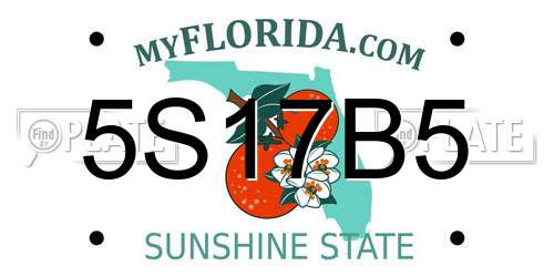 5S17B5 Florida License Plate