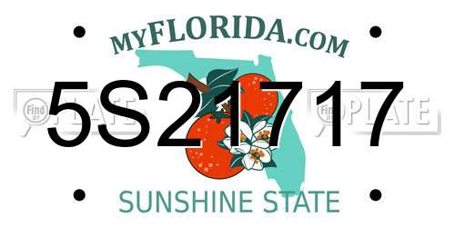 5S21717 Florida License Plate