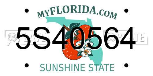 5S40564 Florida License Plate