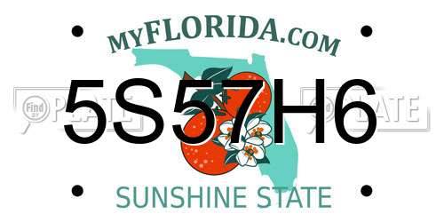 5S57H6 Florida License Plate