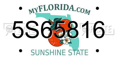 5S65816 Florida License Plate