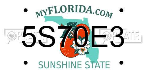 5S70E3 Florida License Plate