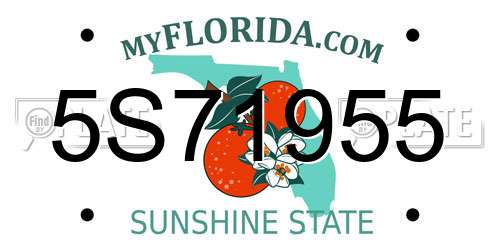 5S71955 Florida License Plate