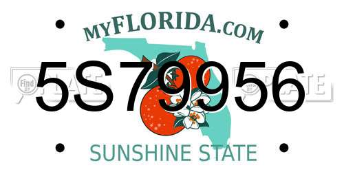 5S79956 Florida License Plate