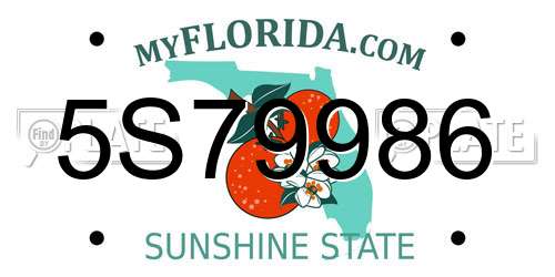 5S79986 Florida License Plate