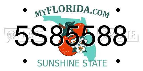 5S85588 Florida License Plate