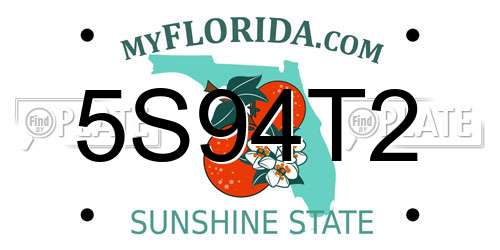 5S94T2 Florida License Plate