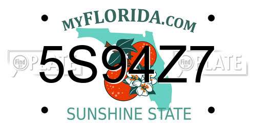 5S94Z7 Florida License Plate