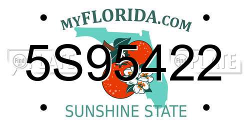 5S95422 Florida License Plate