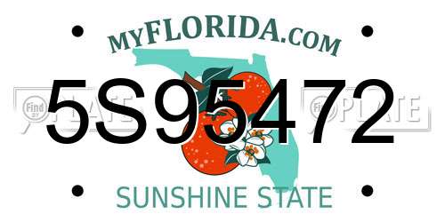 5S95472 Florida License Plate