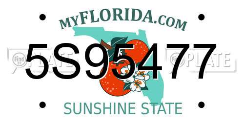 5S95477 Florida License Plate