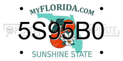 5S95B0 Florida License Plate