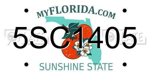 5SC1405 Florida License Plate