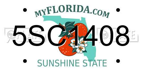 5SC1408 Florida License Plate
