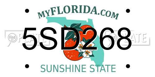 5SD268 Florida License Plate