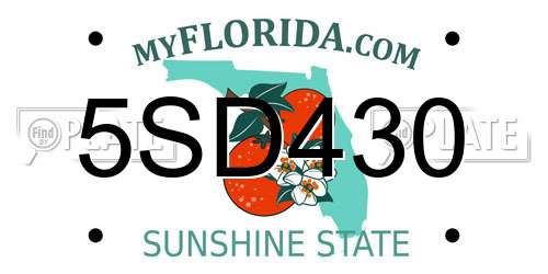 5SD430 Florida License Plate