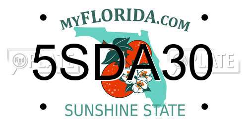5SDA30 Florida License Plate