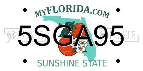 5SGA95 Florida License Plate