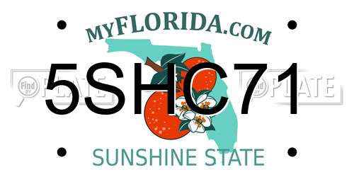 5SHC71 Florida License Plate