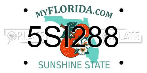 5SI288 Florida License Plate