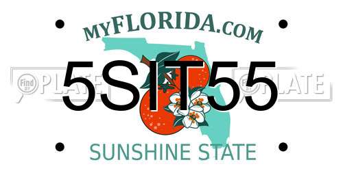 5SIT55 Florida License Plate