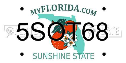 5SOT68 Florida License Plate