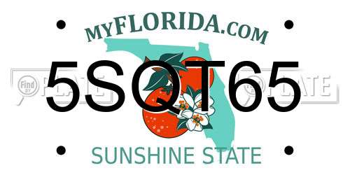 5SQT65 Florida License Plate