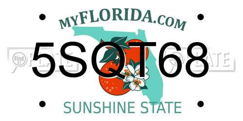 5SQT68 Florida License Plate